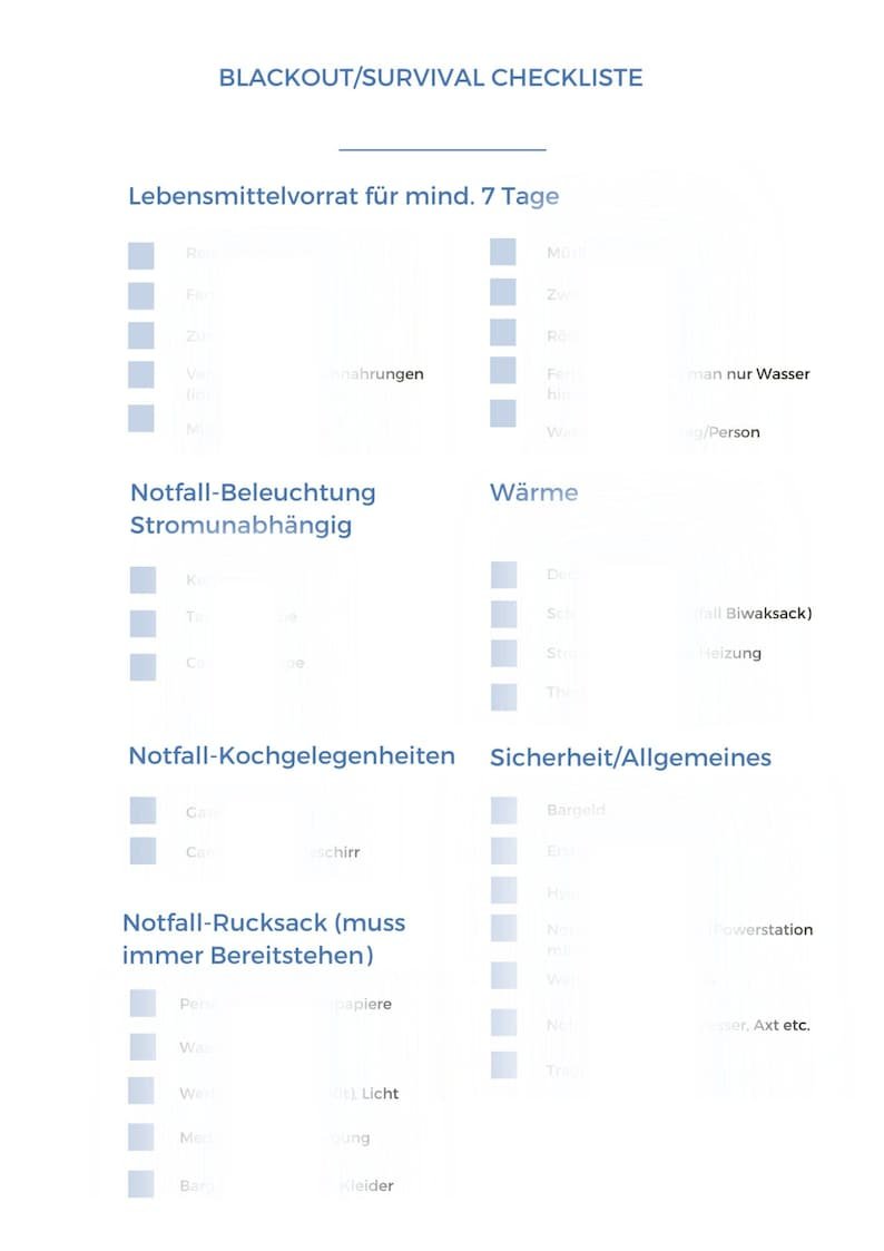 Zip Code 20004 Blackout Survival Checklist