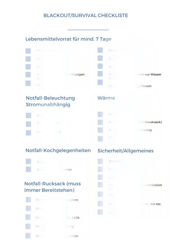Zip Code 96801 Blackout Survival Checklist